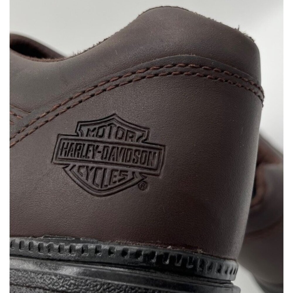 Harley Davidson Motorcycles Women’s Size 9 Dark Brown Leather Heeled Ankle Boots - Picture 6 of 13